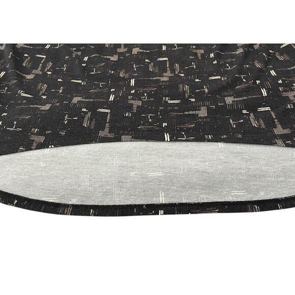 LULAROE SHORT SLV PULL-OVER CREW NECK BLOUSE, WOMENS, M-BROWN WITH GOLD ABSTRACT - Picture 9 of 11